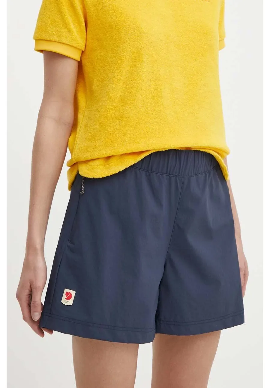 obrazek 1 Fjallraven szorty outdoorowe High Coast kolor granatowy gładkie high waist F87034