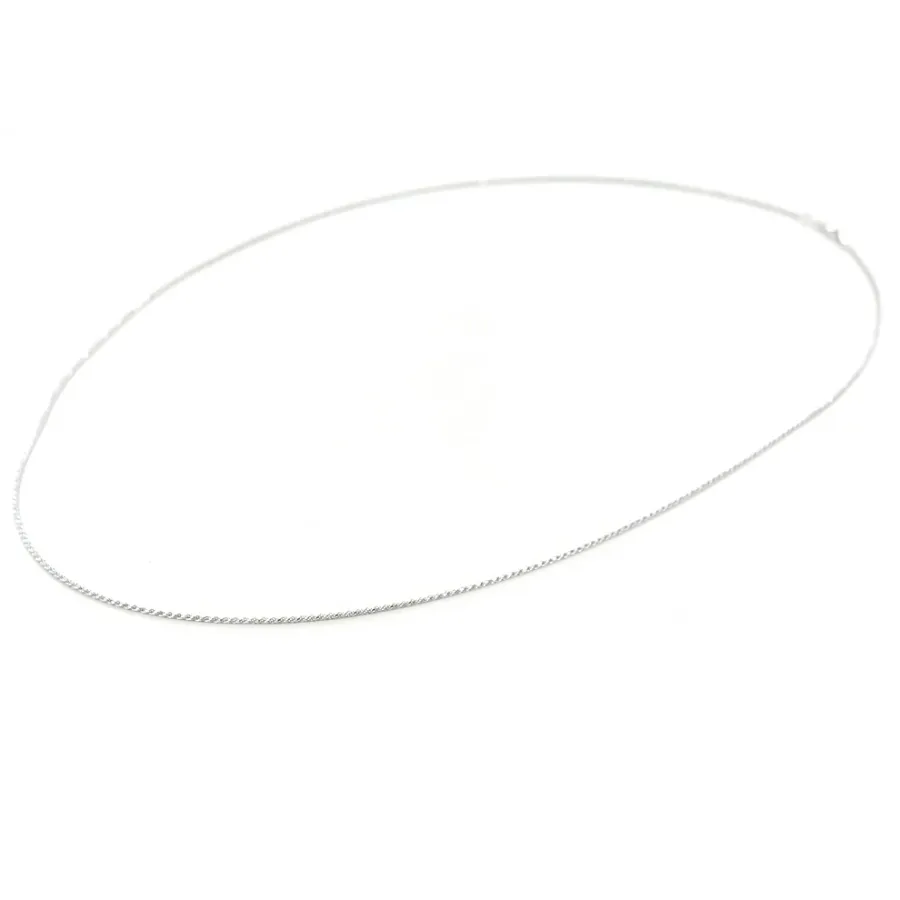 obrazek 2 Naszyjnik unisex z białego złota - 60 cm