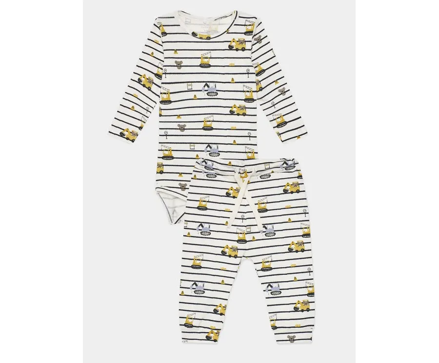 obrazek 1 NAME IT Komplet body i spodnie Bisson 13230692 Biały Regular Fit