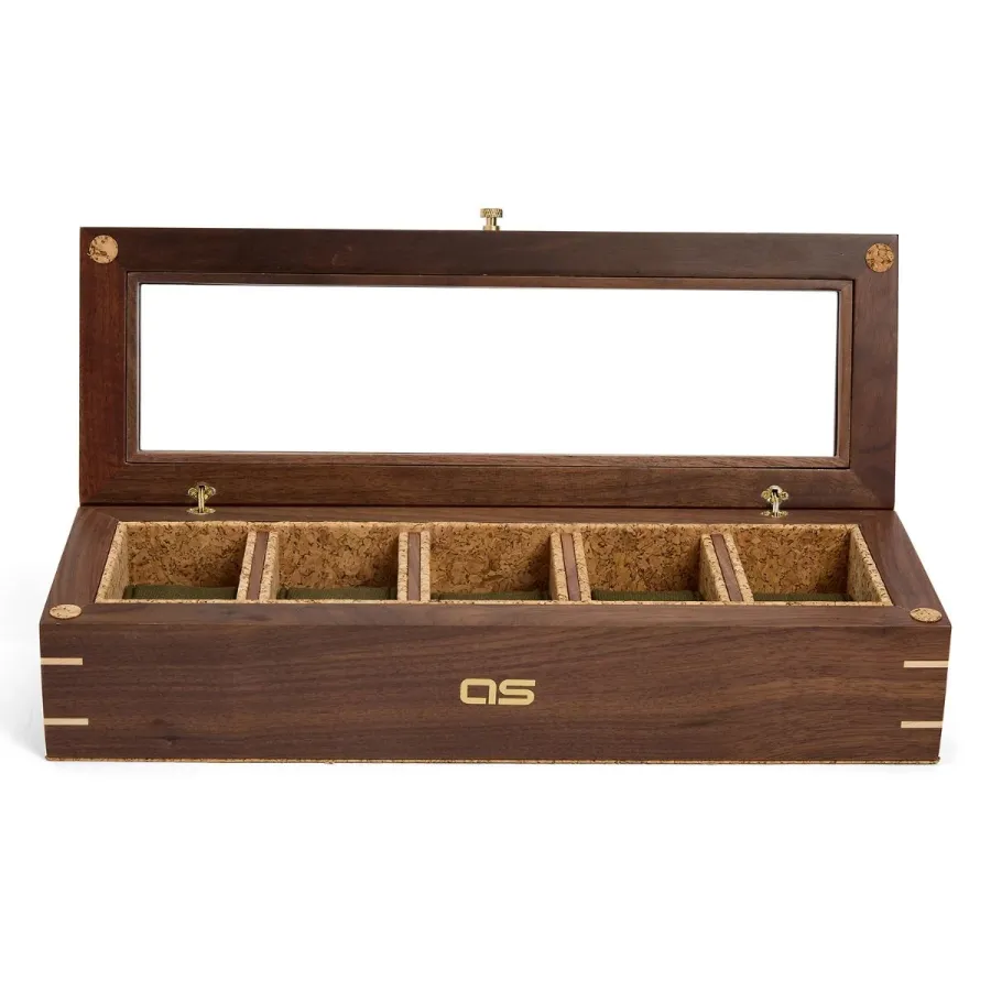 obrazek 2 Oryginalne drewniane pudełko Flatiron II Analog Shift Walnut na 5 zegarków