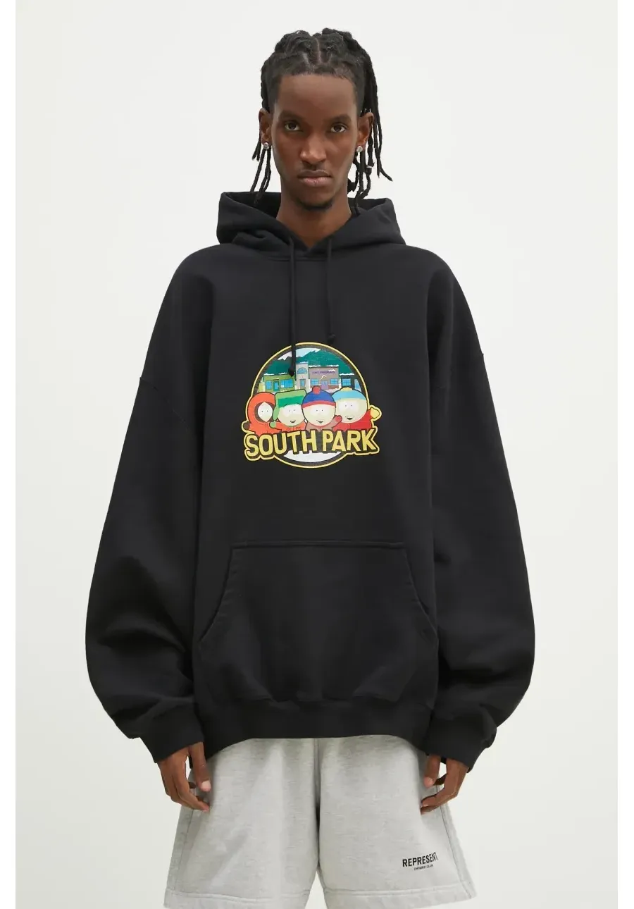 obrazek 1 VETEMENTS bluza Southpark Oversized męska kolor czarny z kapturem z nadrukiem UA66HD670B