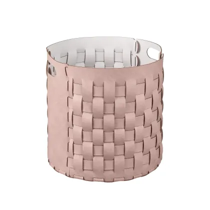 Zdjęcie Stylowy kosz Bottega Ø40xH40 cm w wyjątkowym kolorze pudrowego różu