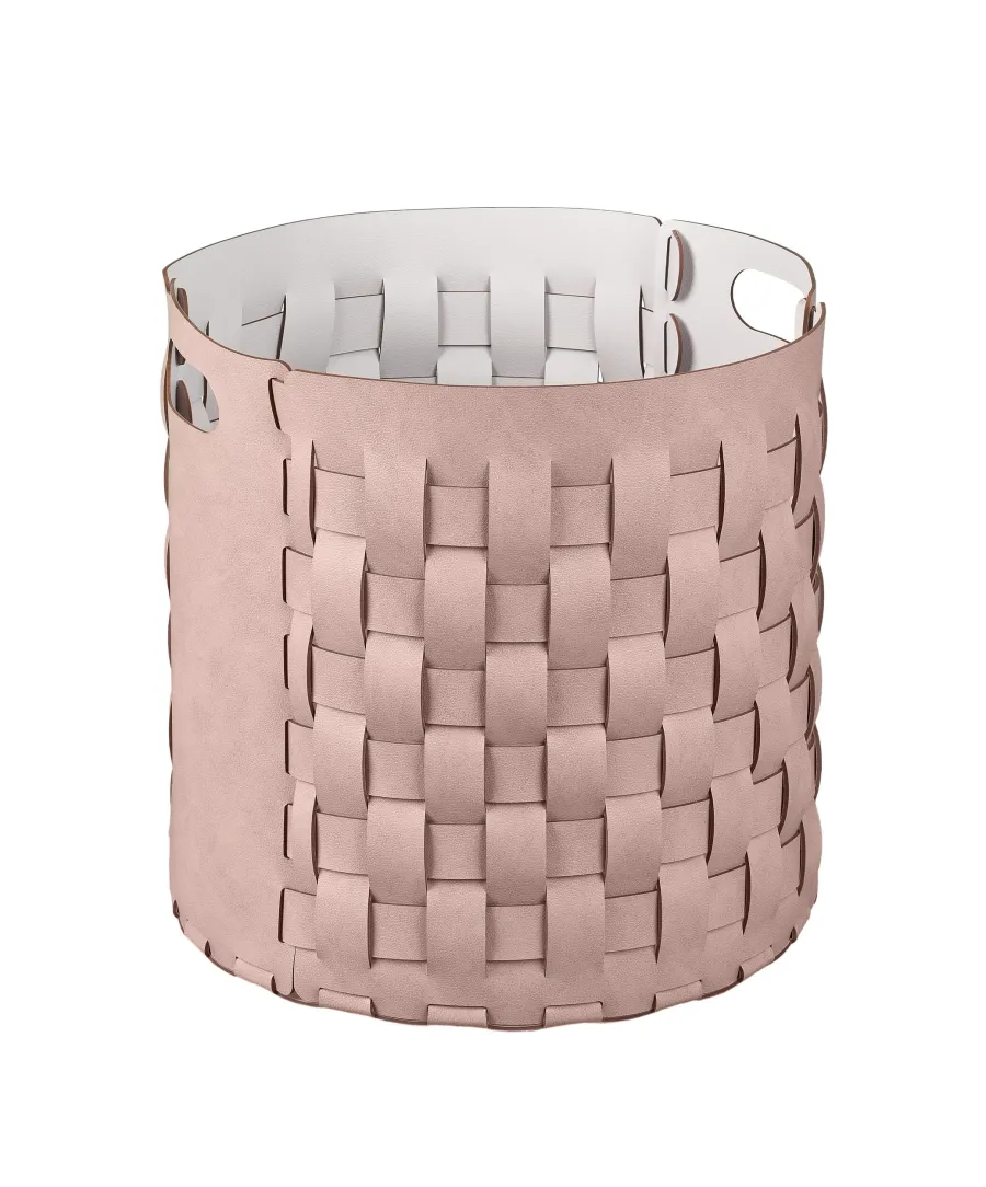 obrazek 1 Stylowy kosz Bottega Ø40xH40 cm w wyjątkowym kolorze pudrowego różu
