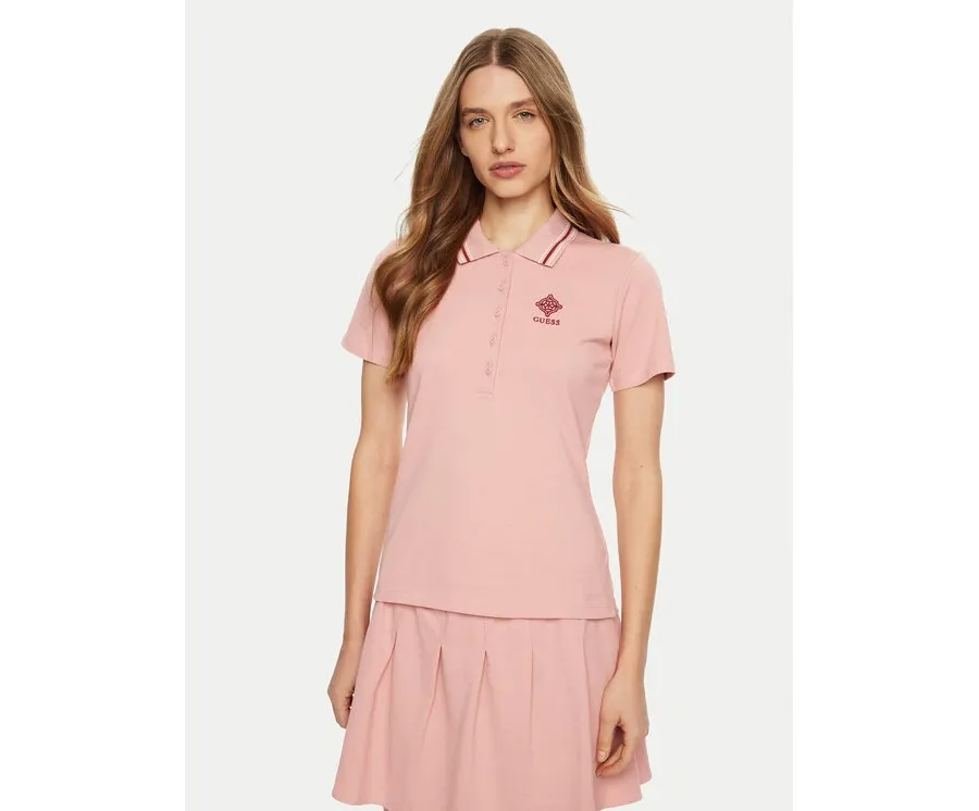 obrazek 1 Guess Polo V5RP02 KCOK1 Różowy Regular Fit
