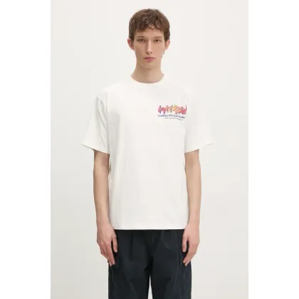 Zdjęcie Manastash t-shirt bawełniany Citee Paint Logo męski kolor biały z nadrukiem 7924234004