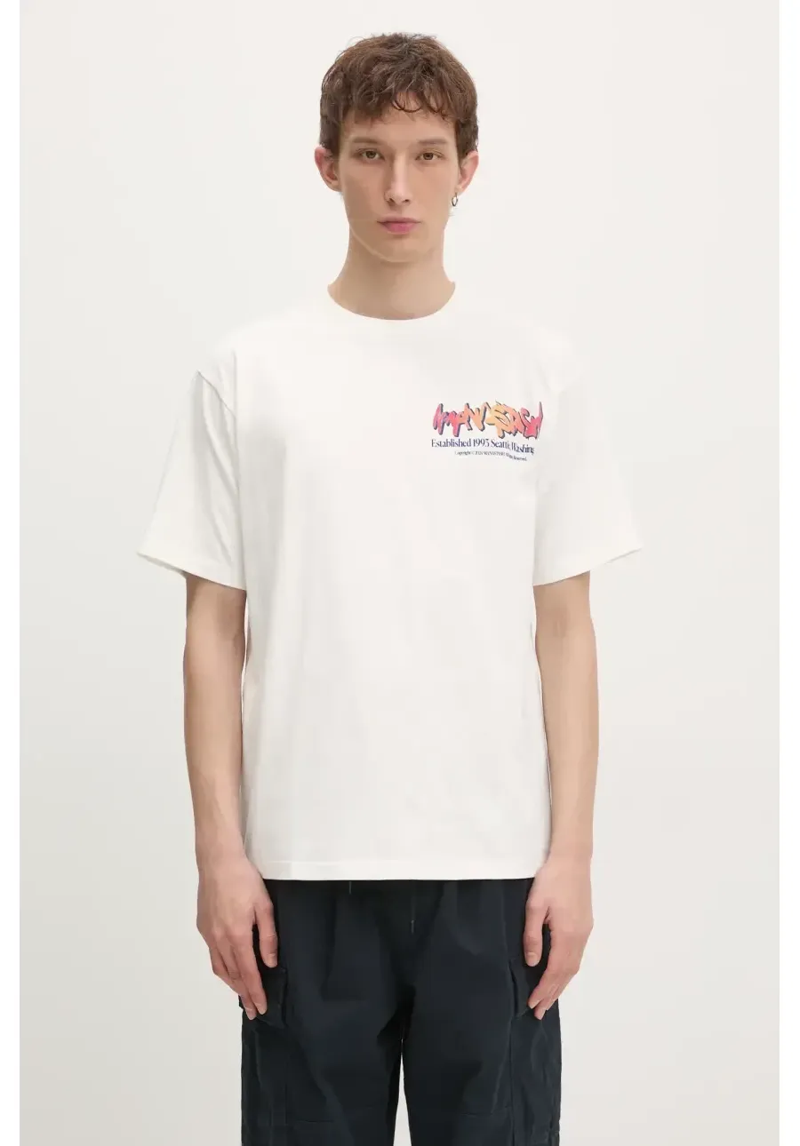 obrazek 1 Manastash t-shirt bawełniany Citee Paint Logo męski kolor biały z nadrukiem 7924234004