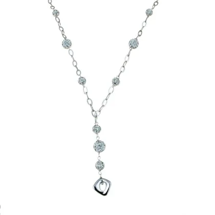 Zdjęcie Kobiecy choker z rombowymi kulami z żywicy cm.45