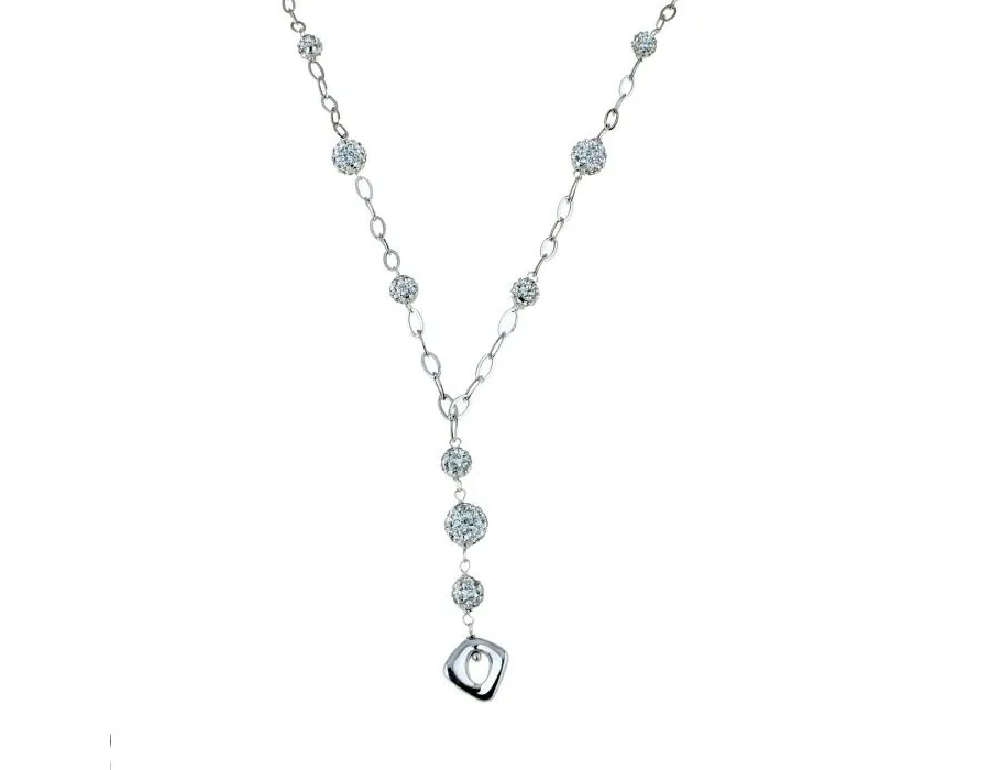 obrazek 1 Kobiecy choker z rombowymi kulami z żywicy cm.45