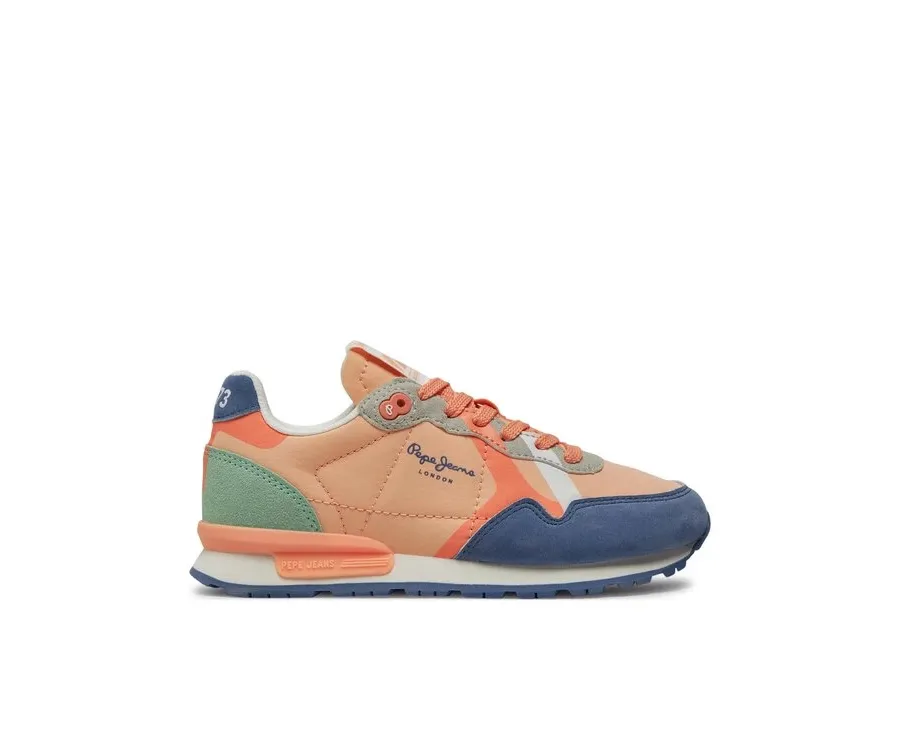obrazek 1 Pepe Jeans Sneakersy Brit Print G PGS40001 Pomarańczowy