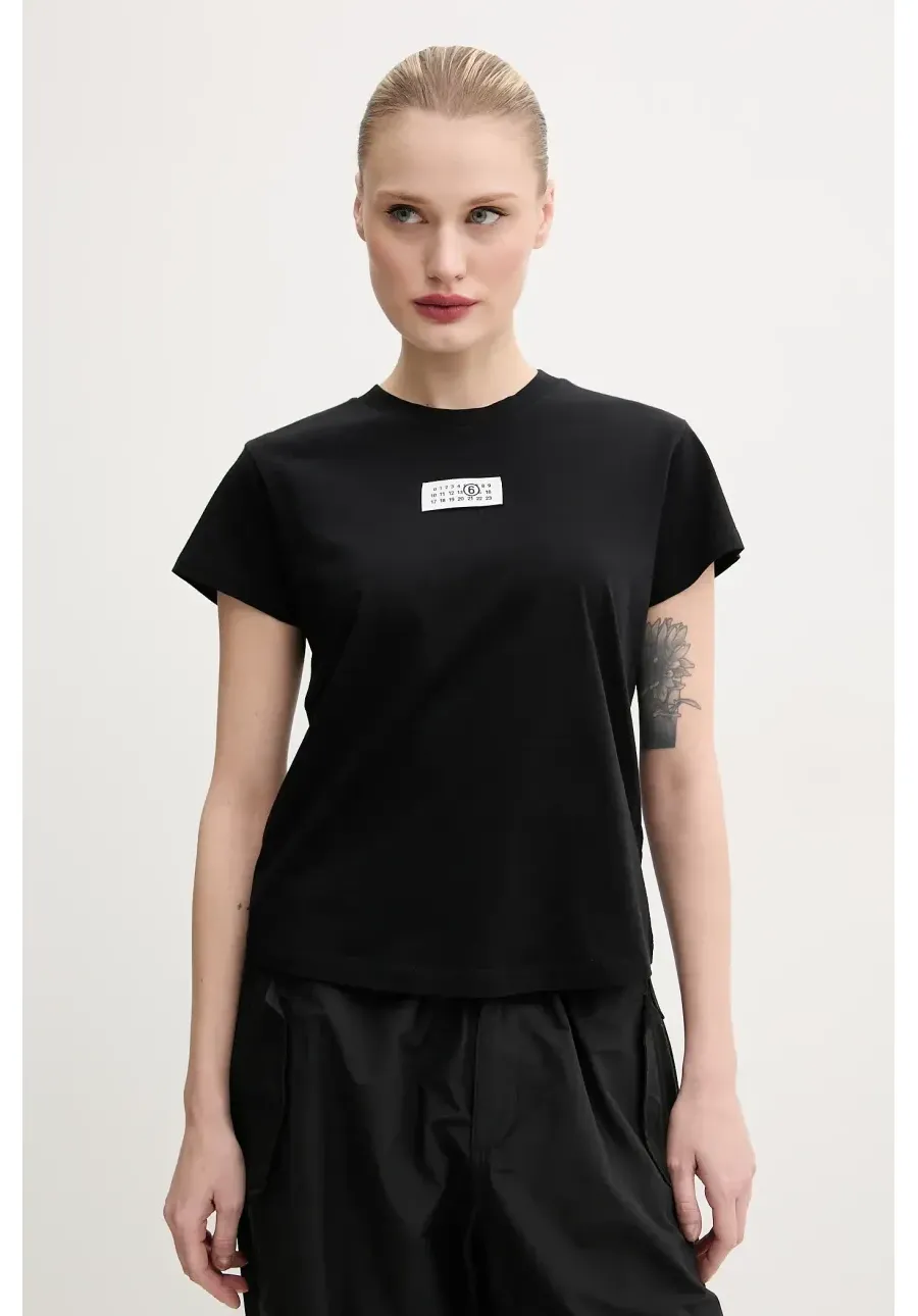 obrazek 1 MM6 Maison Margiela t-shirt bawełniany damski kolor czarny S52GC0327.S24312