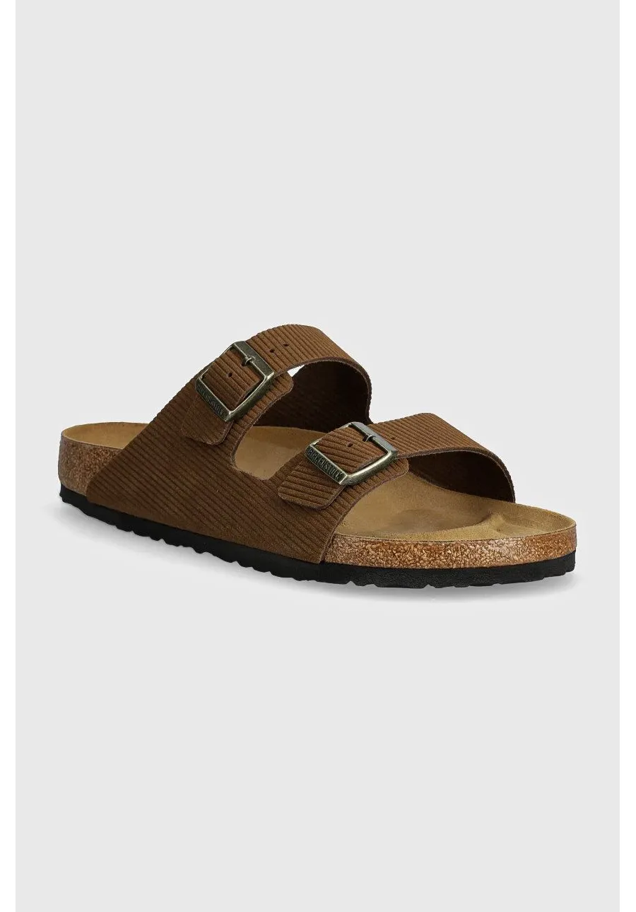 obrazek 1 Birkenstock klapki zamszowe Arizona męskie kolor brązowy 1028280