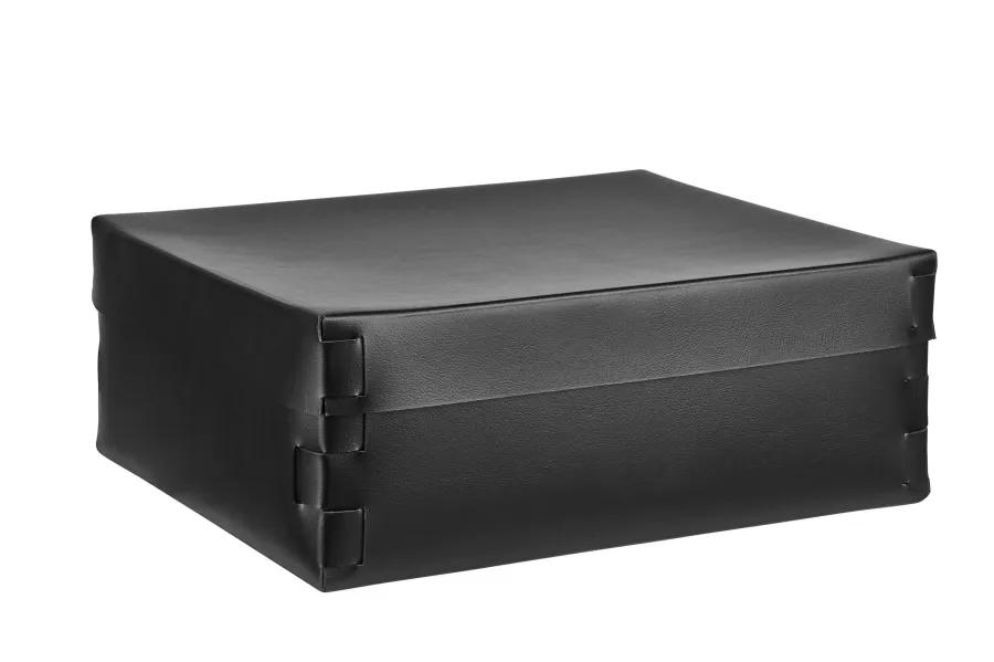 obrazek 1 Stylowe czarne skórzane pudełko Snob do przechowywania 36x30xH13,5 cm