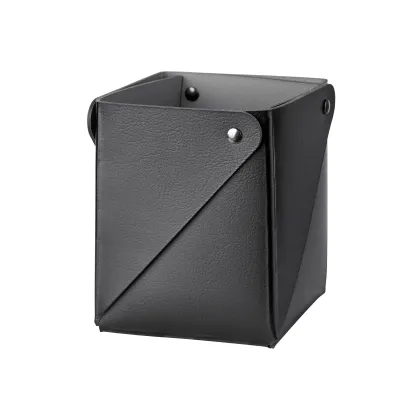 Zdjęcie Skórzany czarny pojemnik Miu 7x7xH8 cm