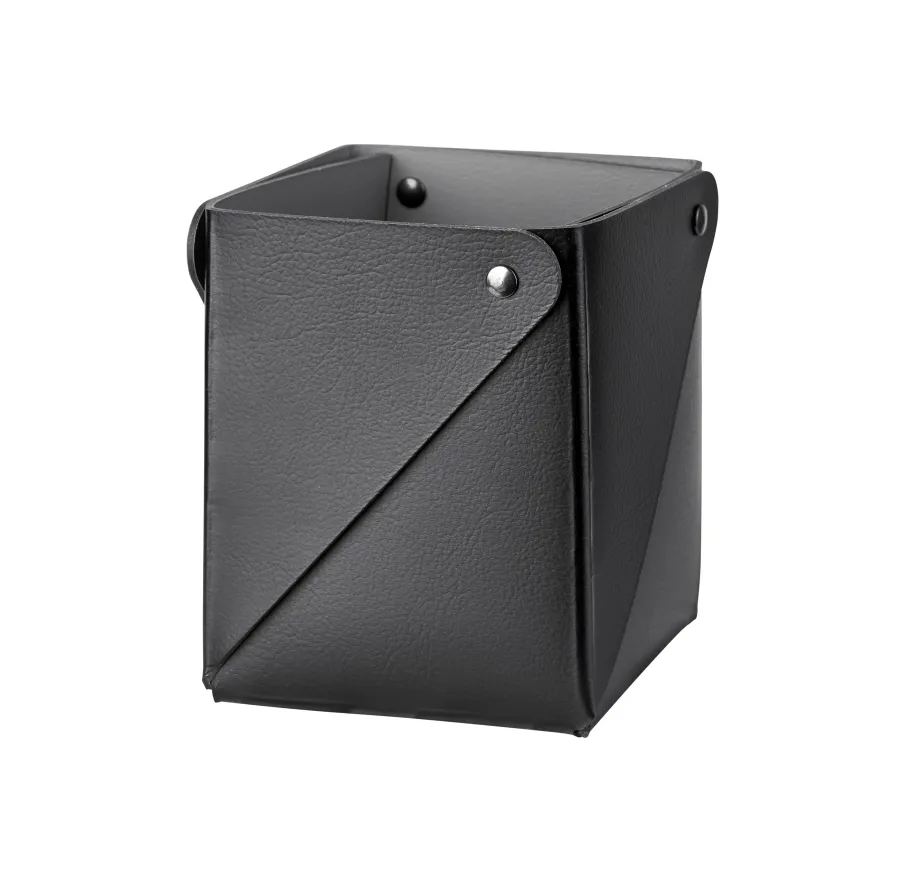 obrazek 1 Skórzany czarny pojemnik Miu 7x7xH8 cm