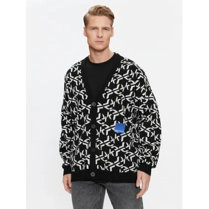 Zdjęcie KARL LAGERFELD Kardigan Klj Monogram Jacquard Cardigan 236D2050 Czarny Regular Fit Karl Lagerfeld Jeans