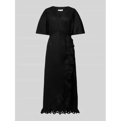 Zdjęcie Sukienka lniana z obszyciem koronką model ‘NATULI’