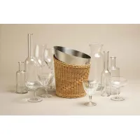 Picture Wicker champagne bucket basket with stainless steel bucket