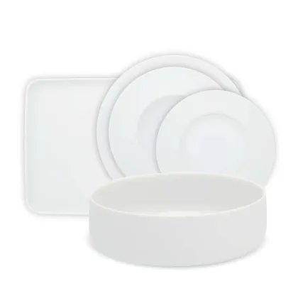 Zdjęcie Duży komplet zastawy stołowej z porcelany z kolekcji Silkroad White - Vista Alegre