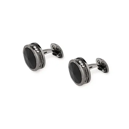 Zdjęcie Onyx Spinki do mankietów NeroUno Linea Embellished Cufflinks