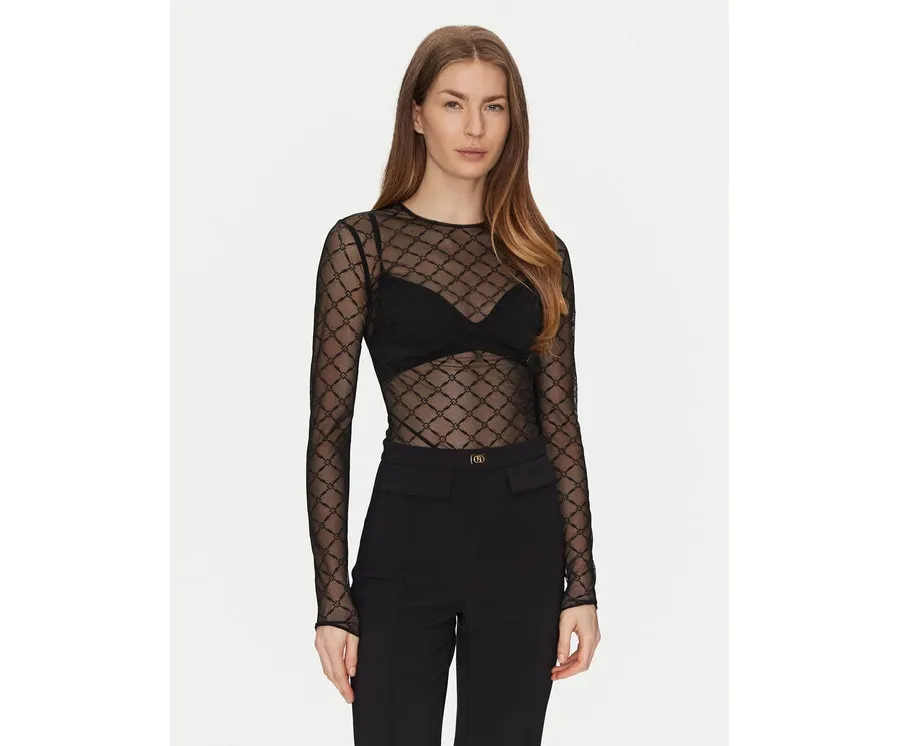 obrazek 1 Elisabetta Franchi Body BO-021-51E2-V260 Czarny Slim Fit