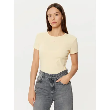 Zdjęcie Tommy Jeans T-Shirt Essential DW0DW17383 Beżowy Slim Fit