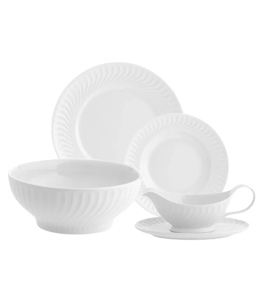 picture 1 A large set of Sagres porcelain dinnerware with a wave motive - Vista Alegre
