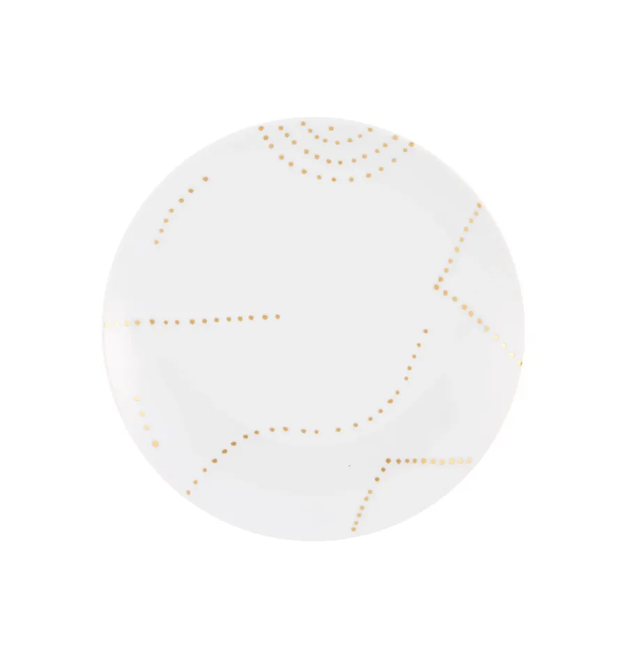 obrazek 1 Talerz deserowy z porcelany Gold Dots Folkifunki w złote kropki - Vista Alegre
