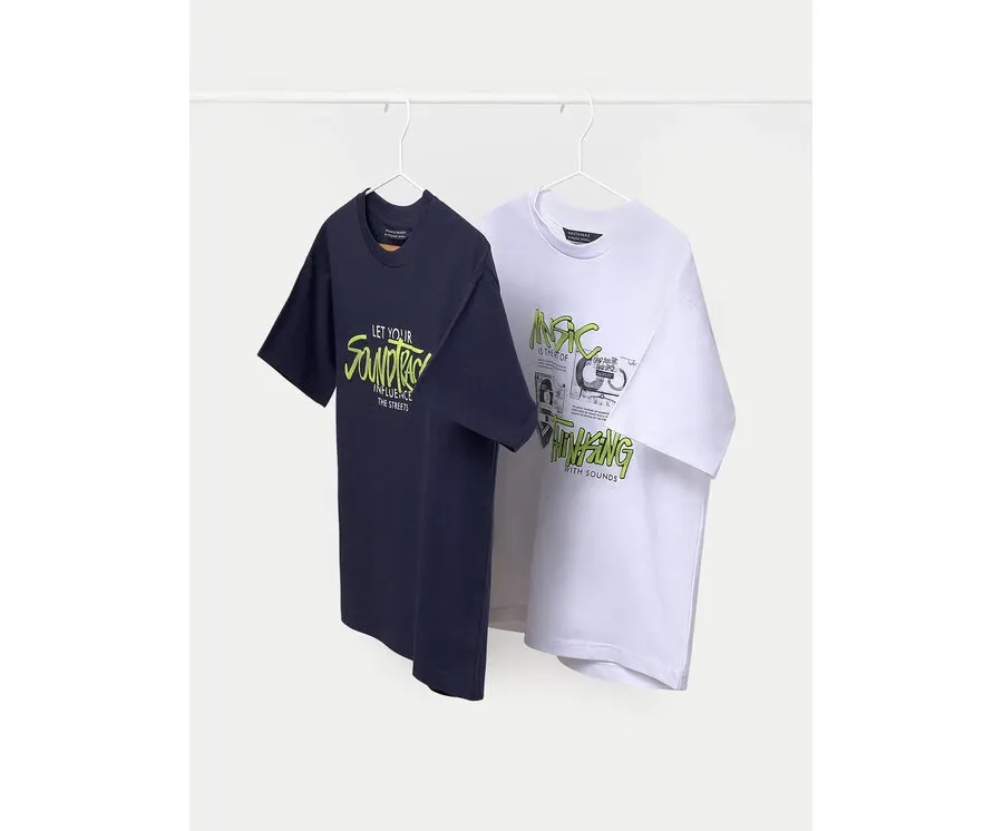 obrazek 1 Mayoral Komplet 2 t-shirtów 6018 Kolorowy Regular Fit
