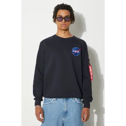 Zdjęcie Alpha Industries bluza Space Shuttle Sweater męska kolor granatowy z nadrukiem 178307 07