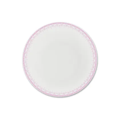 Zdjęcie Elegancki głęboki porcelanowy talerz zdobiony subtelnym różowym motywem – Leander