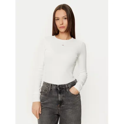 Zdjęcie Tommy Jeans Bluzka Essential DW0DW17387 Écru Slim Fit