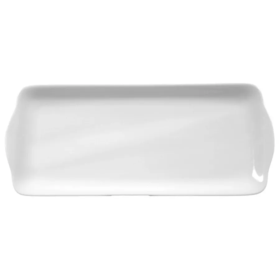 obrazek 1 Prostokątny porcelanowy talerz do ciasta 35x15 cm o nowoczesnym kształcie - Seltmann Weiden