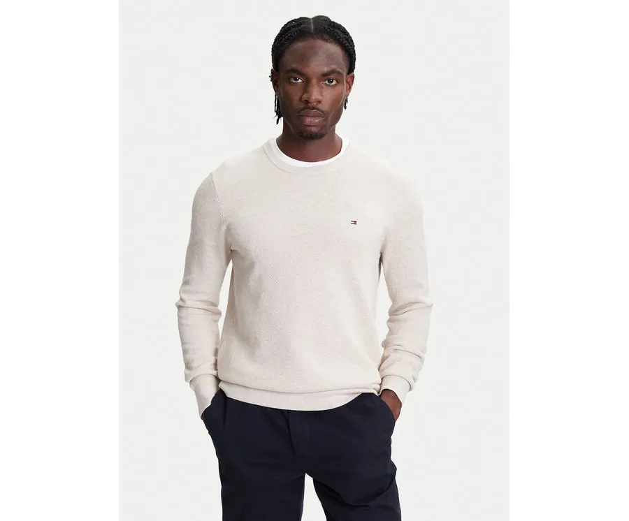 obrazek 1 Tommy Hilfiger Sweter Essential MW0MW36347 Beżowy Regular Fit