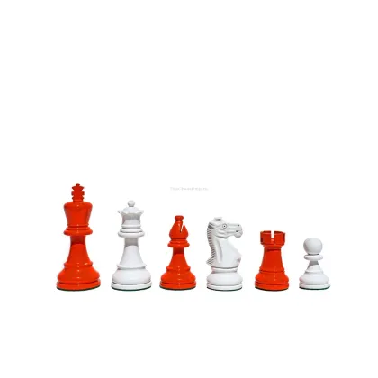 Zdjęcie Pomarańczowo-białe pionki do królewskiej gry idealne na podarunek - The Chess Empire