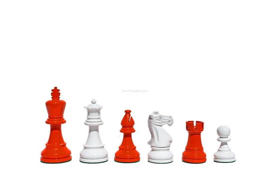 obrazek 1 Pomarańczowo-białe pionki do królewskiej gry idealne na podarunek - The Chess Empire
