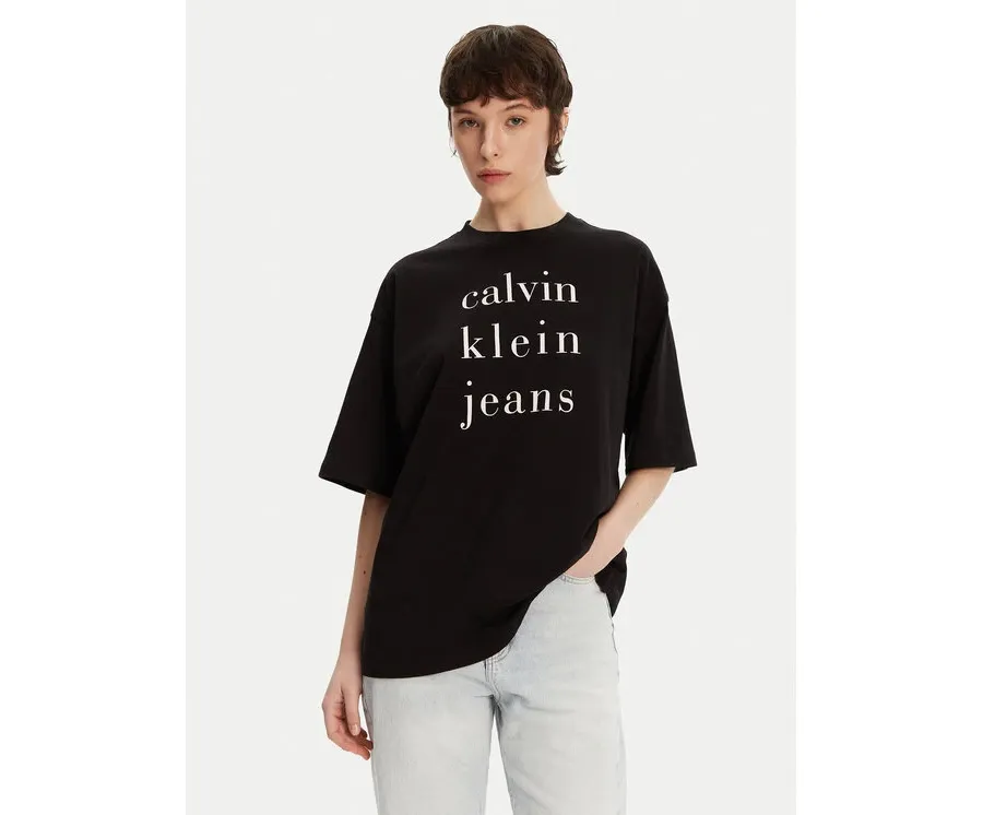 obrazek 1 Calvin Klein Jeans T-Shirt LV047B827G Czarny Relaxed Fit