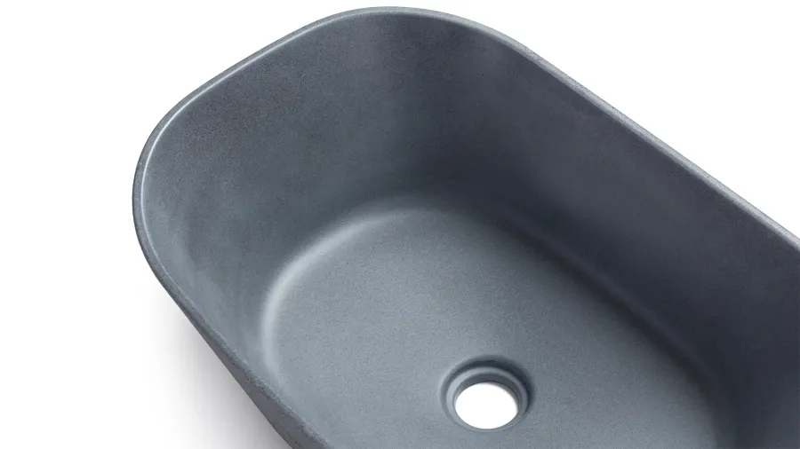 obrazek 3 Nowoczesna umywalka 50 cm LIBRA SANDBLASTED – średnioszary, bez dekoru, lakier matowy