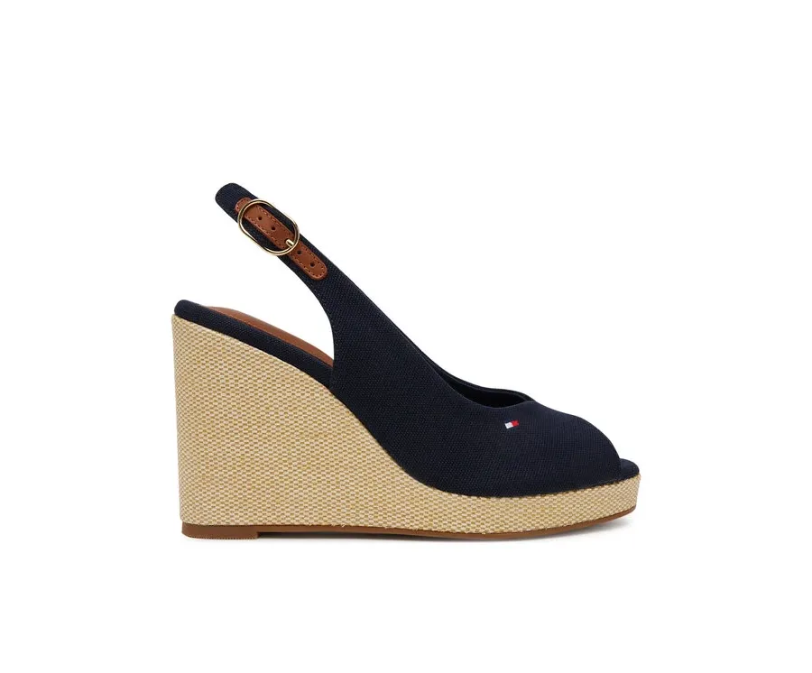 obrazek 1 Tommy Hilfiger Espadryle Flag High Wedge Espad Slingback FW0FW08597 Granatowy