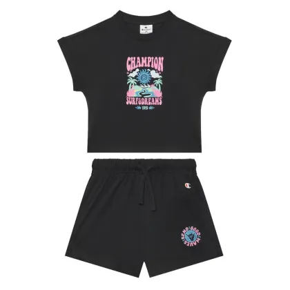 Zdjęcie Champion Komplet t-shirt i spodenki 405127 Czarny Regular Fit