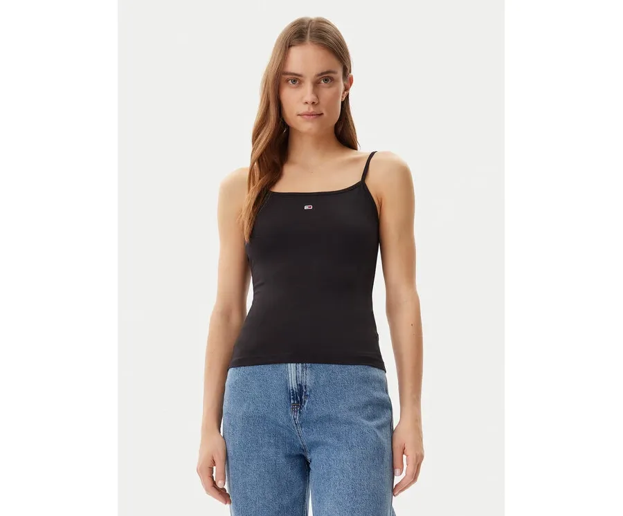 obrazek 1 Tommy Jeans Top Essential DW0DW20675 Czarny Slim Fit