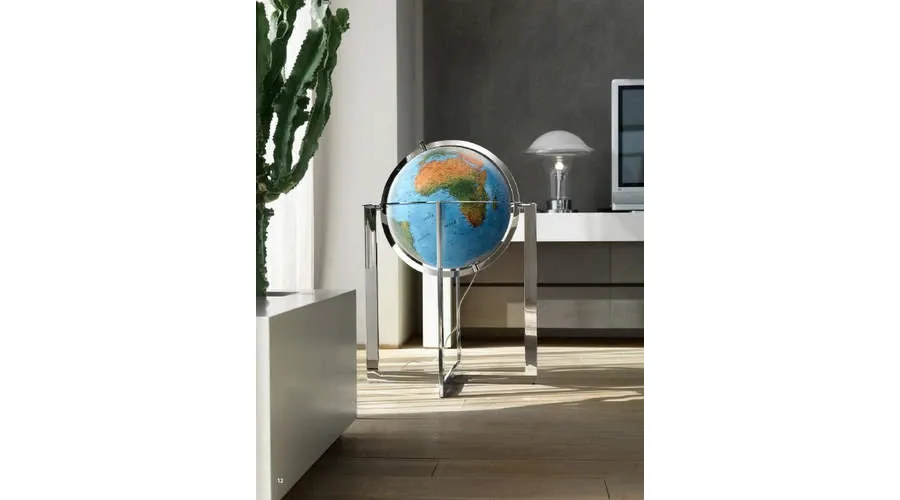 picture 3 Nova Rico Cross Steel 50 cm Illuminated Floor Standing Globe                                                                       