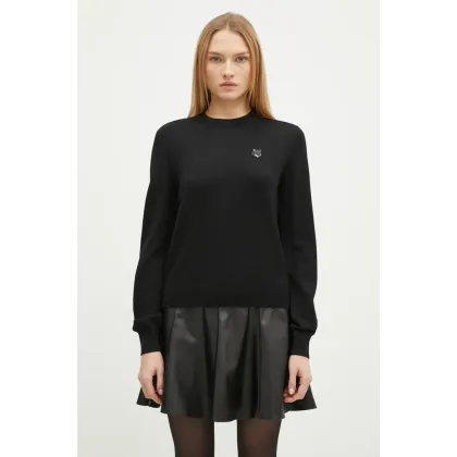 Zdjęcie Maison Kitsuné sweter wełniany Bold Fox Head Patch damski kolor czarny lekki MW00801KT1036