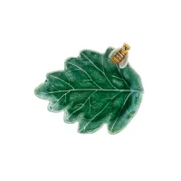 Zdjęcie Wiejska ozdoba ceramiczna w postaci liścia dębowego z pszczołą - Bordallo Pinheiro