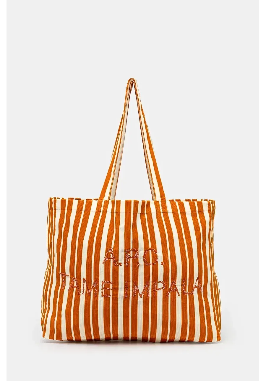 obrazek 1 A.P.C. torebka bawełniana Shopping Leash kolor pomarańczowy COHEM-M61966