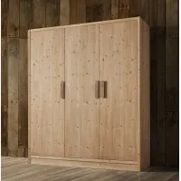 Picture Italian 3-door wardrobe complete with internal chest of drawers with 2 drawers - Zanini