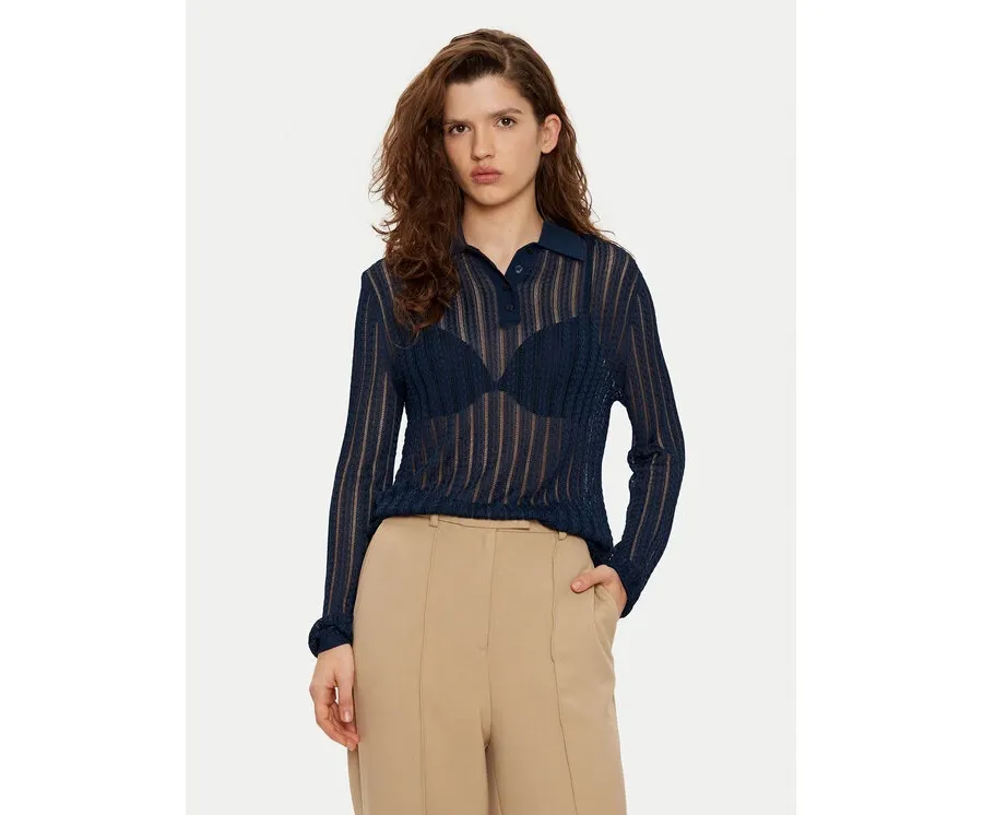 obrazek 1 Tommy Hilfiger Sweter WW0WW44454 Granatowy Slim Fit