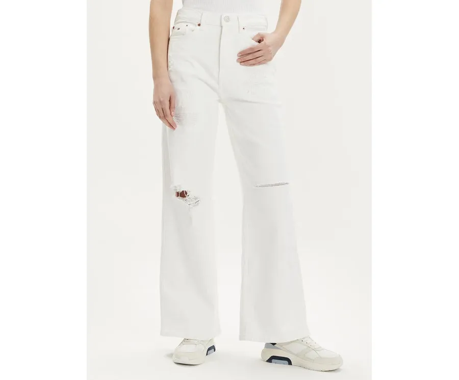 obrazek 1 Tommy Jeans Jeansy Claire DW0DW18322 Biały Wide Leg