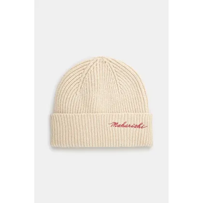 Zdjęcie Maharishi czapka wełniana Maharishi Embroidered Beanie kolor beżowy wełniana 1368.ECRU
