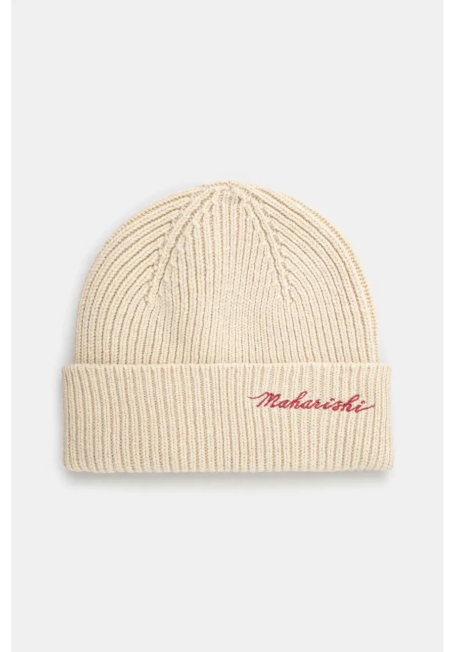 obrazek 1 Maharishi czapka wełniana Maharishi Embroidered Beanie kolor beżowy wełniana 1368.ECRU