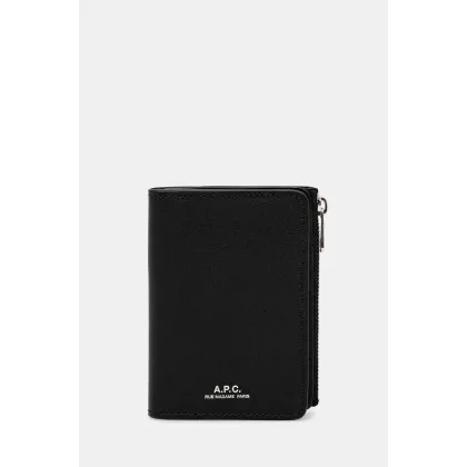 Zdjęcie A.P.C. portfel skórzany Porte-Cartes Stefan Zip męski kolor czarny PXAWV.H63634